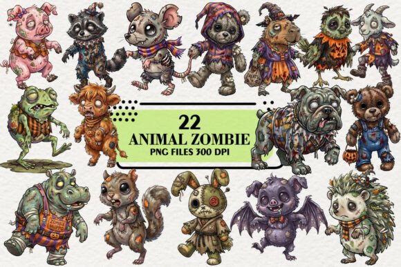 Download Quirky Halloween Animals Zombie Clipart - Halloween Collection