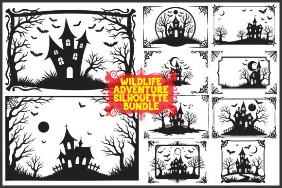 Download Halloween Silhouette Pack with Bats &amp; Tr - Halloween Collection