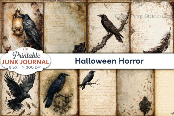 Download Halloween Horror Junk Journal Pages - Halloween Collection