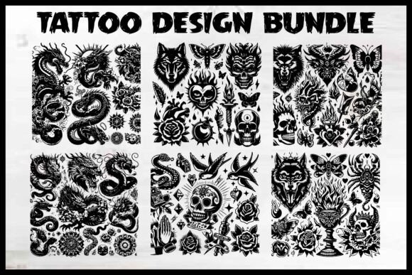 Download Tattoo Art for T-Shirts, Design Bundle - Premium Resources