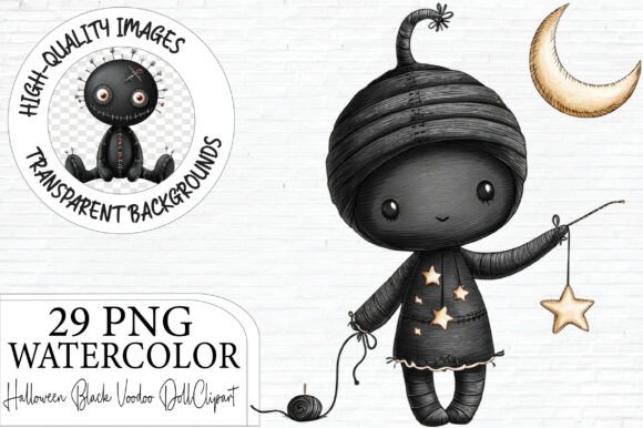 Download Halloween Black Voodoo Doll Clipart PNG - Halloween Collection