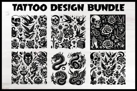 Download Tattoo Design T-Shirts, Stickers Bundle - Premium Resources