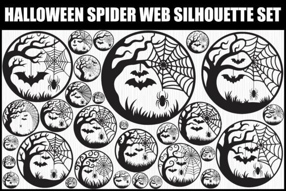 Download Halloween Spider Web Silhouette Set - Halloween Collection