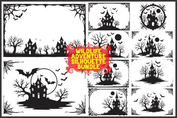 Download Halloween Silhouette Pack with Bats &amp; Tr - Halloween Collection