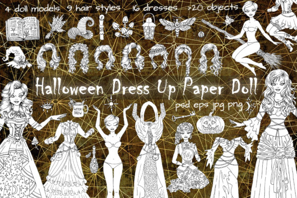 Download Halloween Dress Up Paper Girl Bundle - Halloween Collection
