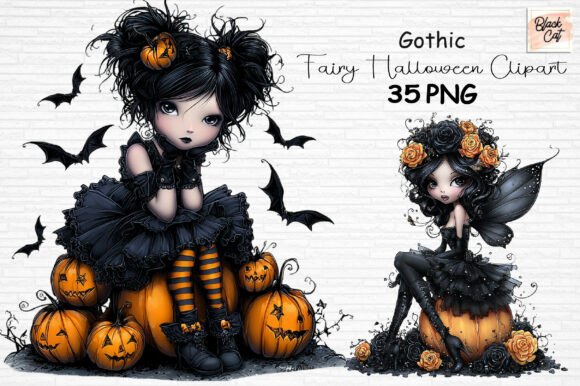 Download Gothic Fairy Halloween Clipart Bundle - Halloween Collection
