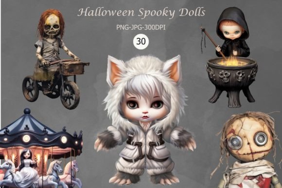 Download Watercolor Halloween Spooky Doll Clipart - Halloween Collection