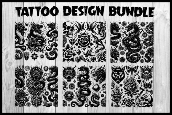 Download Tattoo T-Shirts, Stickers Design Bundle - Sticker Collection