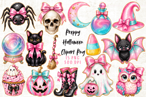 Download Preppy Halloween Clipart PNG Set - Halloween Collection