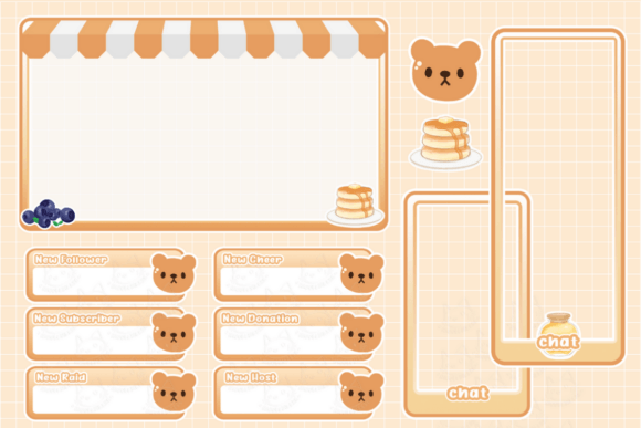 Download Twitch Overlays Cute Bear Package - Twitch overlays Collection