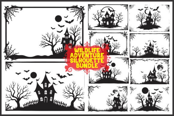 Download Haunted House Halloween Silhouette Bundle - Halloween Collection