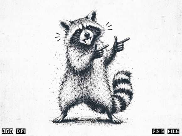 Download Funny Raccoon PNG, Vintage Raccoon Subli - Raccoon Collection
